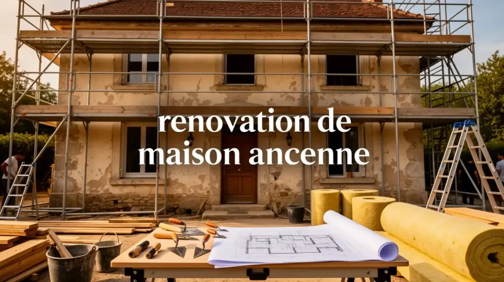 Maison ancienne échafaudages rénovation plans outils