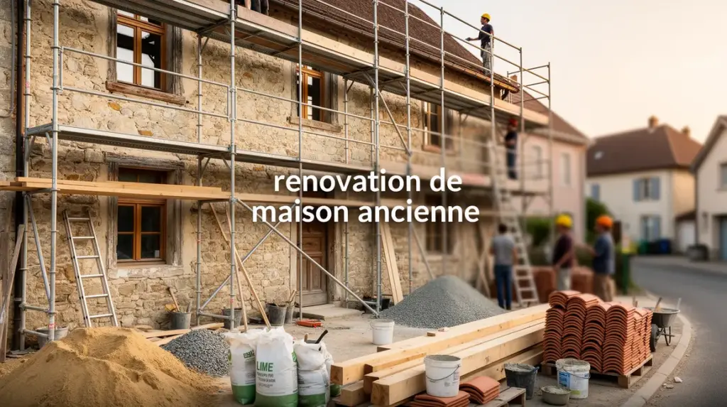 Chantier rénovation maison ancienne, artisans, matériaux traditionnels