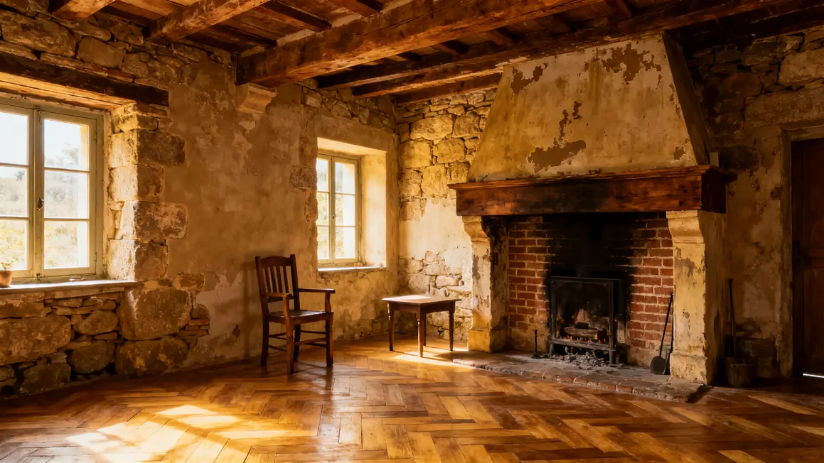rénovation de maison ancienne : guide débutant sans jargon en petit budget 3 intérieur maison ancienne pierre bois cheminée