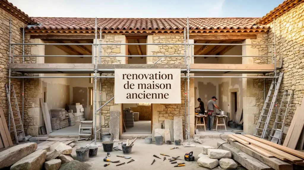 renovation maison ancienne murs pierre toiture tuile travaux