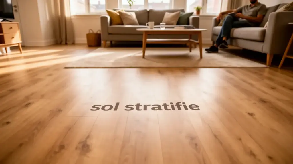 sol stratifié bois clair pièce budget