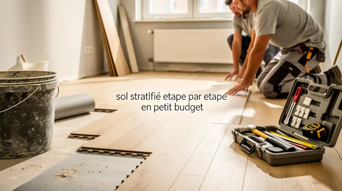 Comment réussir sol stratifié étape par étape en petit budget 2 Pose sol stratifié petit budget salon moderne