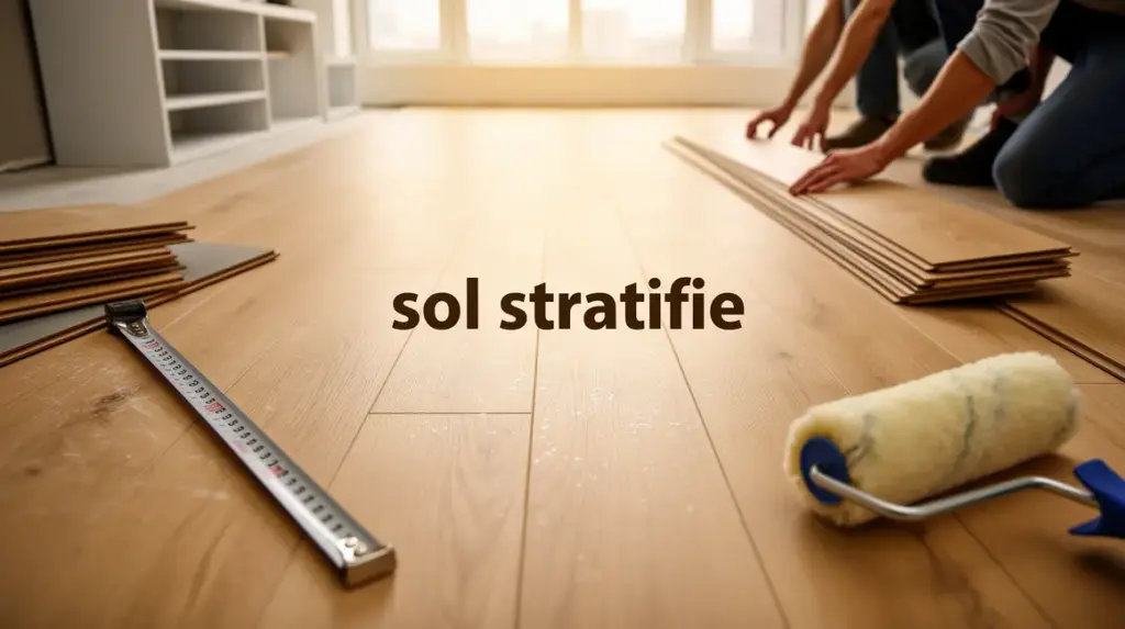 sol stratifié imitation bois interieur moderne