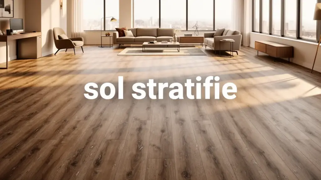 sol stratifié pièce moderne ambiance lumineuse
