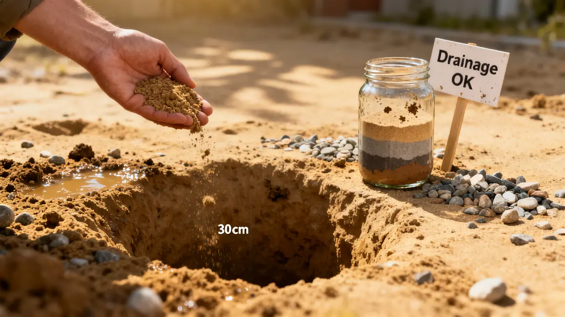 jardin sec : guide pratique pour bien commencer en petit budget 4 test drainage sol sableux jardin sec bocal