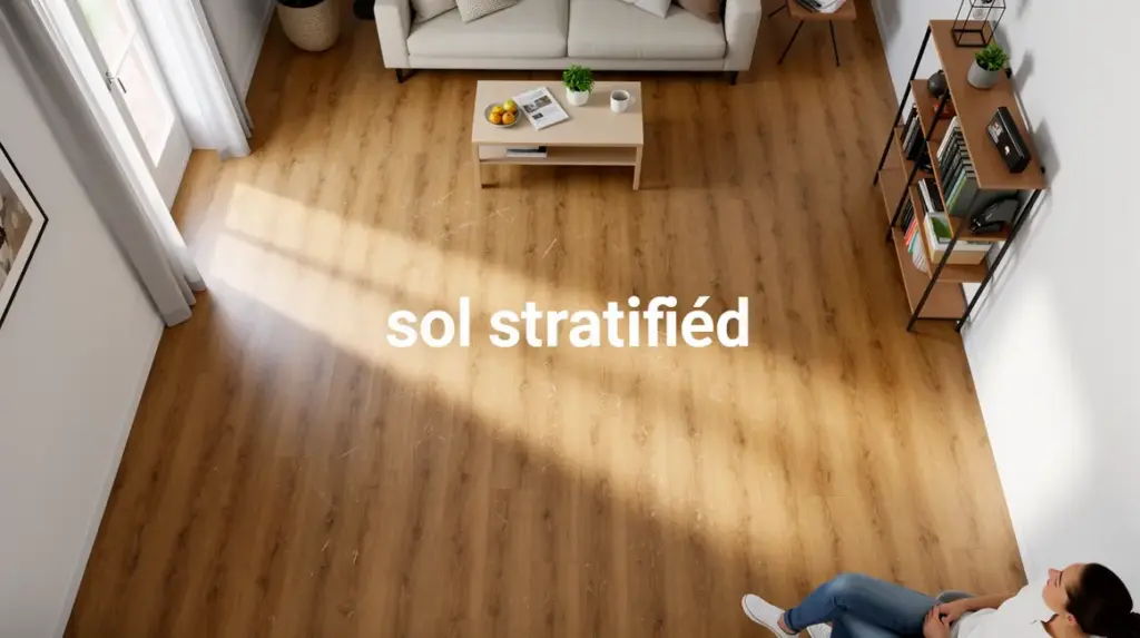 pièce moderne sol stratifié imitation bois