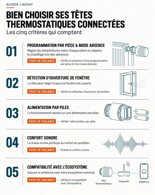 Critères de choix des têtes thermostatiques connectées