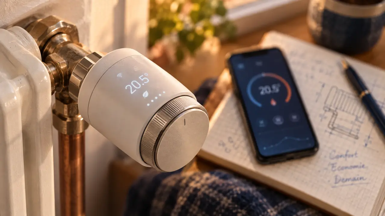 Tetes thermostatiques connectées sur robinet de radiateur pour régler pièce par pièce